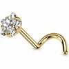 Titanium Nose Screw Prong Set Star Stone Push-In