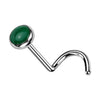 Titanium Nose Screw Bezel Set Natural Stone Push-In
