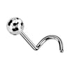 Titanium Nose Screw Textured Faceted Ball Push-In