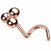 Titanium Nose Screw Triple Ball Cluster Push-In
