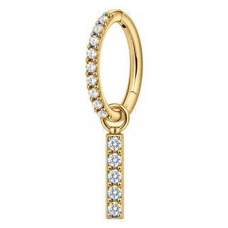 Titanium Ring Zirconia Bar Dangle Clicker