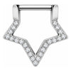 Titanium Ring Star Zirconia Clicker