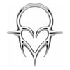 Titanium Ring Tribal Gothic Heart Clicker