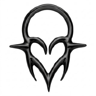 Titanium Ring Tribal Gothic Heart Clicker