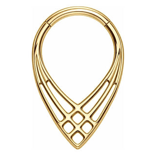 Titanium Ring Tribal Teardrop Clicker