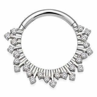Titanium Ring Sun Zirconia Clicker