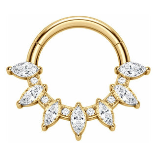 Titanium Ring Marquise Zirconias Clicker