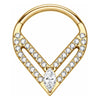 Titanium Ring Triangle Marquise Zirconia Clicker
