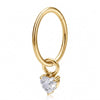 Titanium Ring Heart Zirconia Dangle Clicker