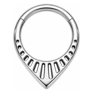 Titanium Ring Tribal Teardrop Clicker