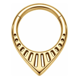 Titanium Ring Tribal Teardrop Clicker
