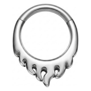 Titanium Ring Tribal Flame Clicker