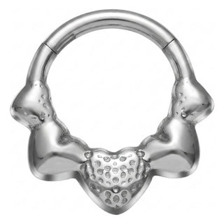 Titanium Ring 5 Hearts Clicker