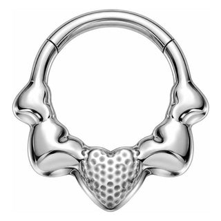 Titanium Ring 5 Hearts Clicker