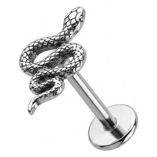 Titanium Labret Snake Internally Threaded
