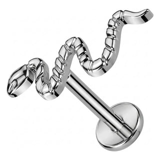 Titanium Labret Snake Internally Threaded