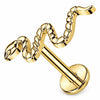 Titanium Labret Snake Internally Threaded