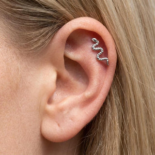 Titanium Top Slithering Coiled Snake Internally Threaded