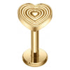 Titanium Labret Heart Internally Threaded