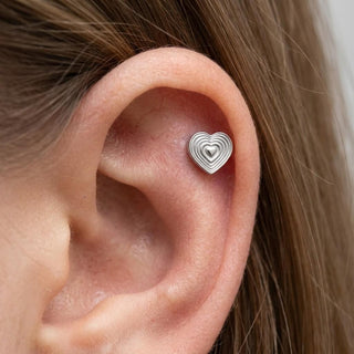 Titanium Labret Heart Internally Threaded