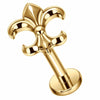 Titanium Labret Fleur de Lis Internally Threaded