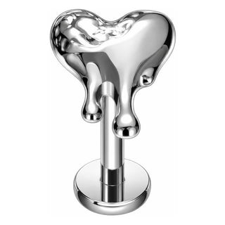 Titanium Labret Melting Heart Internally Threaded