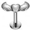 Titanium Labret Heart Angel Wings Internally Threaded