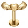 Titanium Labret Heart Angel Wings Internally Threaded