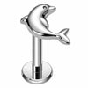Titanium Labret Dolphin Internally Threaded