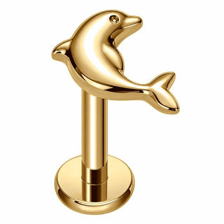 Titanium Labret Dolphin Internally Threaded
