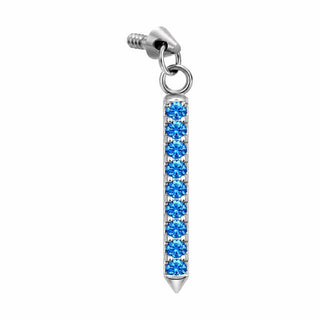 Titanium Top Dangling Paved Stone Spike Internally Threaded