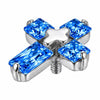 Titanium Top Clear Stone Cross Internally Threaded