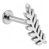 Titanium Labret Leaf Twig Internally Threaded