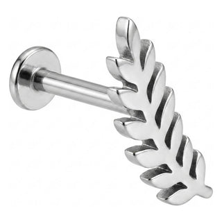 Titanium Labret Leaf Twig Internally Threaded