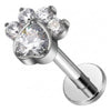 Titanium Labret Paw Zirconia Internally Threaded