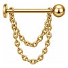 Titanium Labret Double Chain