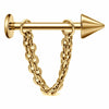 Titanium Labret Spike with Chain