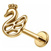 Titanium Labret Swan Internally Threaded