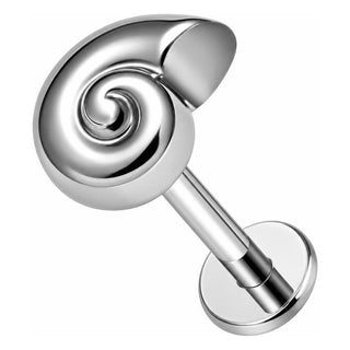 Titanium Labret Spiral Internally Threaded