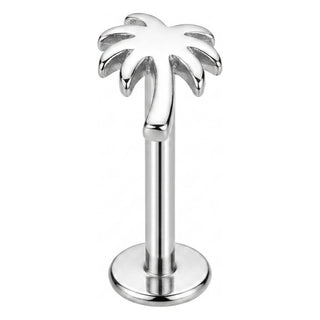 Titanium Labret Palm Tree Internally Threaded
