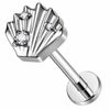 Titanium Labret Seashell Zirconias Internally Threaded