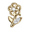 Titanium Top Cutout Flower With Leaves Internally Threaded