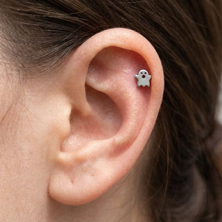 Titanium Labret Ghost Internally Threaded