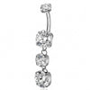 Titanium Belly Button Piercing Zirconia Dangle Internally Threaded