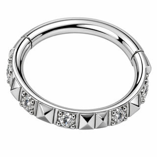 Ring Alternating Stones And Pyramids Clicker