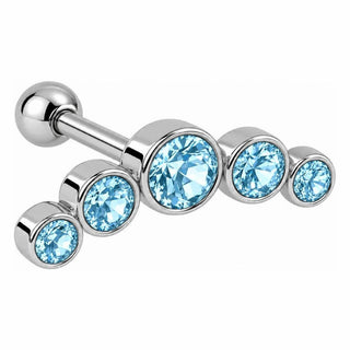 Barbell Five Stone Curved Cluster