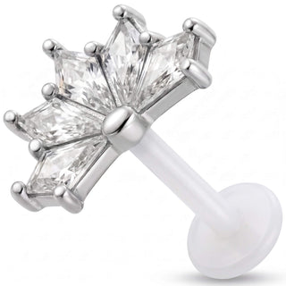 Titanium Labret Five Stone Fan Internally Threaded