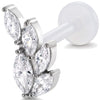 Titanium Labret Marquise Stone Leaf Cluster Internally Threaded