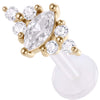 Titanium Labret Marquise Stone Cluster Internally Threaded