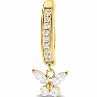 Belly Button Piercing Butterfly Stone Dangle Clicker Clicker